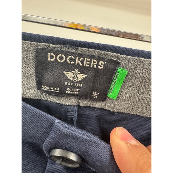 Dockers Signature Khaki Pants Men's 40x34 Navy Iron Free Relaxed Fit Classic NWT - Picture 10 of 12